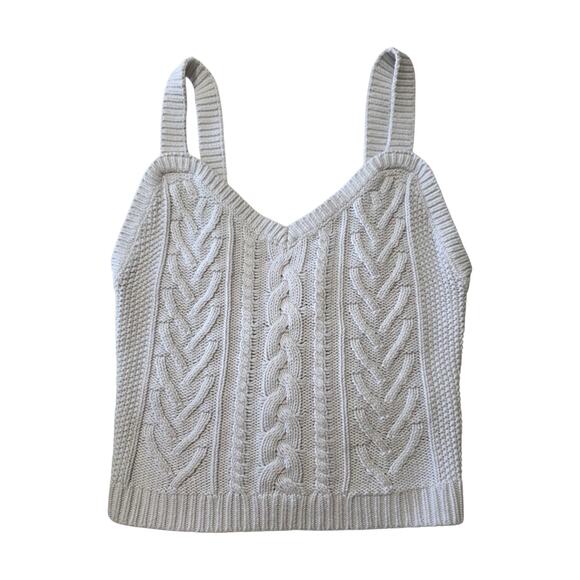 Abercrombie & Fitch Limited Edition Knit Tank Top Cable Sweater Vest M Beige Y2K - Picture 1 of 5